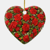 17周年結婚レッドカーネーションハート セラミックオーナメント (裏面)