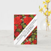 17周年結婚レッドカーネーション カード (黄色い花)