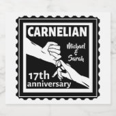 17周年結婚白黒番 ビールラベル (シングルラベル)