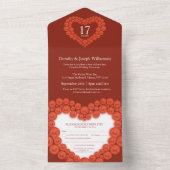17周年結婚記念日のカーネリアンビーズ オールインワン招待状 (内側)