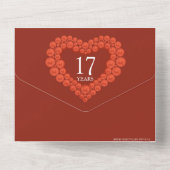 17周年結婚記念日のカーネリアンビーズ オールインワン招待状 (裏面)