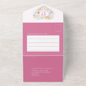 17周年結婚記念日の貝殻ハート水彩 オールインワン招待状 (外側)