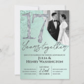 17周年記念のグリーンな結婚記念日 招待状 (正面)