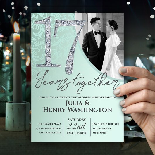 17周年記念のグリーンな結婚記念日 招待状