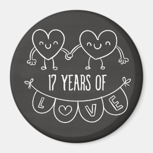 17周年記念ギフトチョークハート マグネット