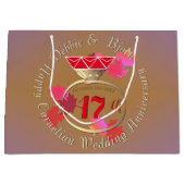 17周年記念結婚カーネリアン&ブルー ラージペーパーバッグ (正面)