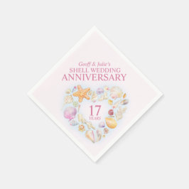 17周年記念結婚シェル水カラーハート スタンダードカクテルナプキン