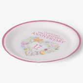 17周年記念結婚シェル水カラーハート ペーパープレート (アングル)