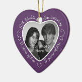 17周年記念結婚ハート写真 セラミックオーナメント (左)