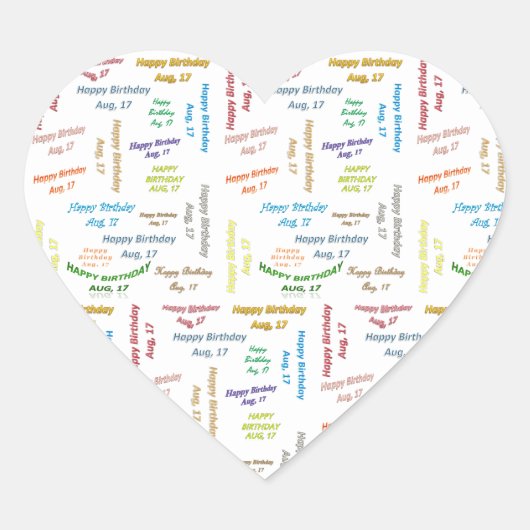 17威厳がある誕生日シール ハートシール (正面)