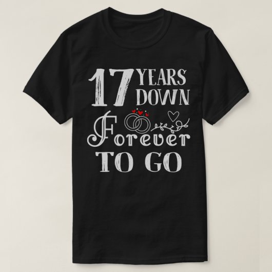 17年も経たないうちにカップル17th結婚 Anに行く Tシャツ (デザイン正面)