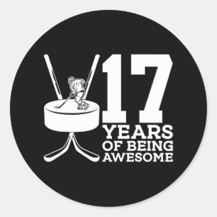 17年アイスホッケー素晴らし17誕生日 ラウンドシール