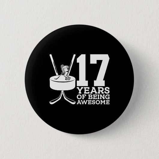 17年アイスホッケー素晴らし17誕生日 缶バッジ (正面)