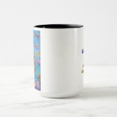 17年名前をカスタムするオウム蝶の花 マグカップ (中央)