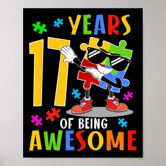 17年間も素晴らしいを貫く ダビング誕生日 オーティズム ポスター (正面)