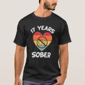 17年Sober回復中毒Sobriity日付そう Tシャツ (正面)