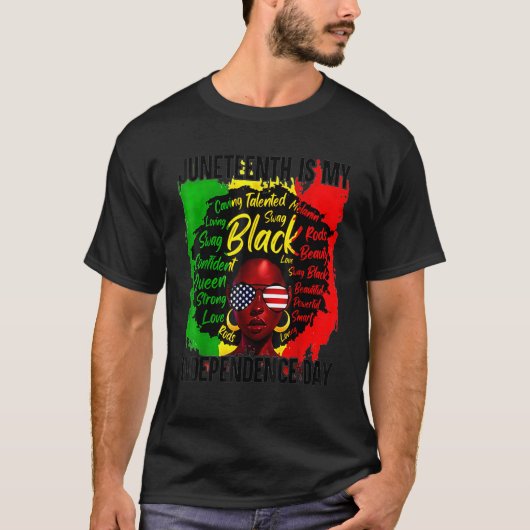 17日はアフリカ系アメリカ人の独立記念日 Tシャツ (正面)