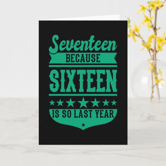 17昨年の17歳の誕生日に16歳が当たるから カード (黄色い花)