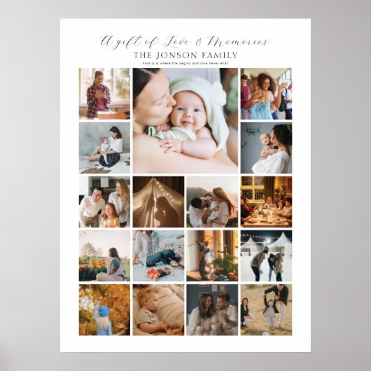 17枚の写真コラージュ ポスター (正面)