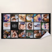 17枚パーソナライズされたのコラージュ ビーチタオル (正面)