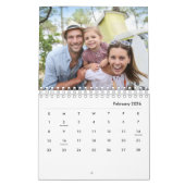 17枚モダンタイポグラフィネイビーブルー2026 カレンダー (2月 2026)