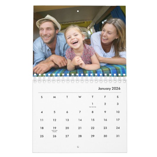 17枚モダン写真はっきりしたタイポグラフィ2026 カレンダー (1月 2026)