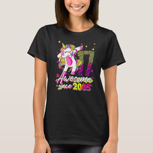 17歳のユニコーン ダビング 17歳の誕生日 ユニコーン Tシャツ (正面)