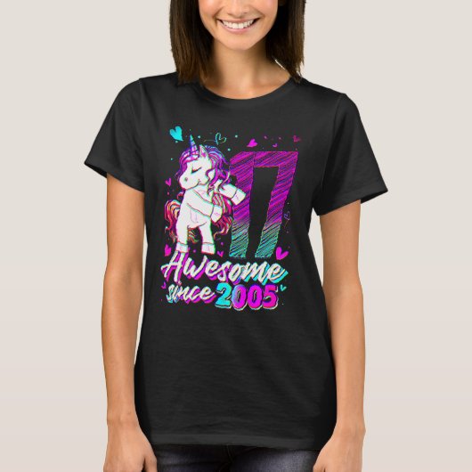 17歳のユニコーン フロッシング 17歳の誕生日 ユニコーン Tシャツ (正面)