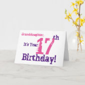 17歳の孫娘の誕生日を紫、ピンクで。 カード (黄色い花)