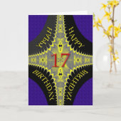 17歳の抽象芸術誕生日カード カード (黄色い花)