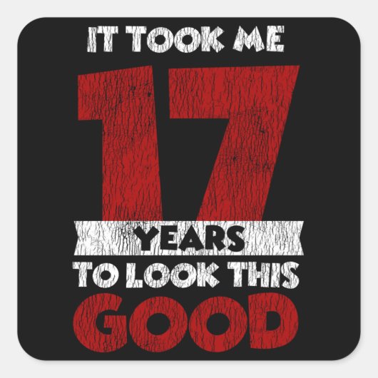 17歳の日は良い17誕生日に見えた スクエアシール (正面)