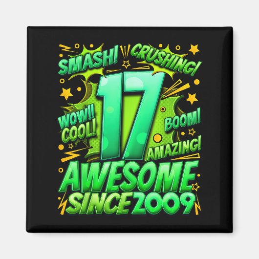 17歳の男の子のためのギフト 17歳の誕生日おめでとう マグネット (正面)