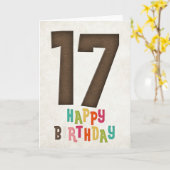17歳の誕生日おめでとうカードデザイン カード (黄色い花)