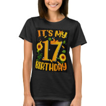 17歳の誕生日おめでとうTシャツ – 可愛いひまわりの誕生日