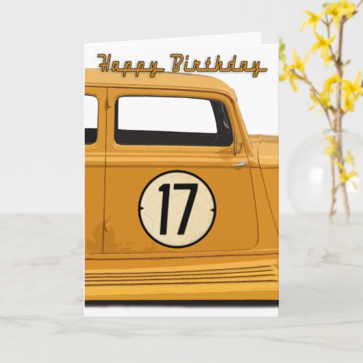 17歳の誕生日カード カード (黄色い花)