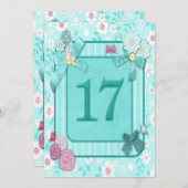 17歳の誕生日パーティー招待状 招待状 (正面/裏面)