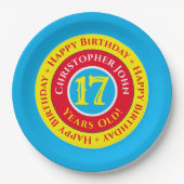 17歳の誕生日パーティー用紙皿 ペーパープレート (正面)