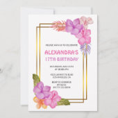 17歳の誕生日招待状熱帯パーティー 招待状 (正面)