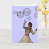 17歳の誕生日 カード (黄色い花)
