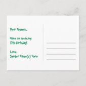 17歳の誕生日 – 楽しい花火模様 + レインボー17 ポストカード (裏面)