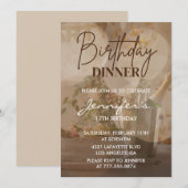 17歳エレガントの誕生日招待状シャンパンシック 招待状 (正面/裏面)