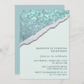 17歳エレガント招待状グラムグリッター 招待状 (正面/裏面)