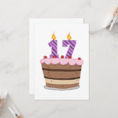 17歳オンお誕生日ケーキ カード (正面/裏面インサイチュ)
