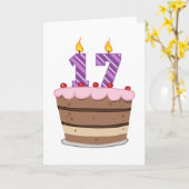 17歳オンお誕生日ケーキ カード (黄色い花)