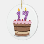 17歳オンお誕生日ケーキ セラミックオーナメント (左)