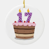 17歳オンお誕生日ケーキ セラミックオーナメント (裏面)