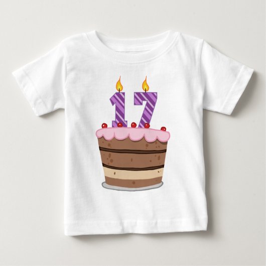 17歳オンお誕生日ケーキ ベビーTシャツ (正面)