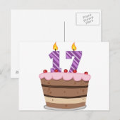 17歳オンお誕生日ケーキ ポストカード (正面/裏面)