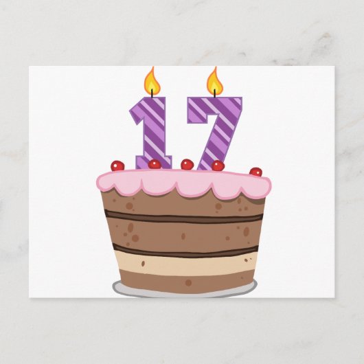 17歳オンお誕生日ケーキ ポストカード (正面)