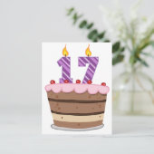 17歳オンお誕生日ケーキ ポストカード (スタンド正面)